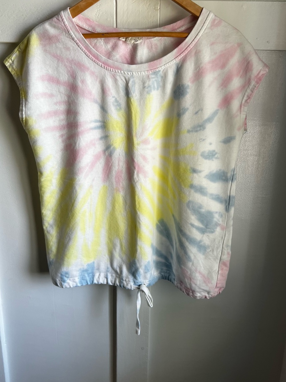 Jane and Delancey Pastel Tie-Dye Tank Top in Pink, Yellow & Blue